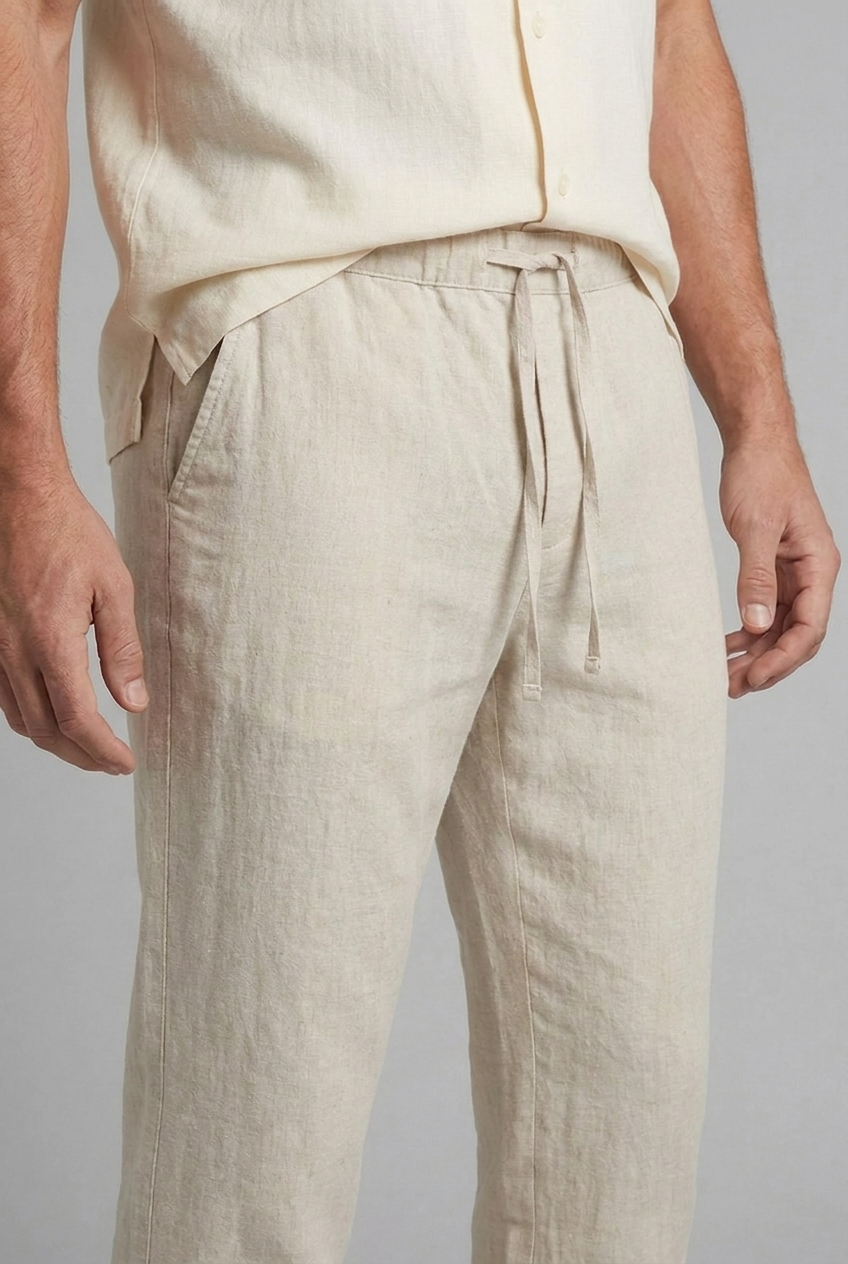 Comfortable Drawstring Straight Leg Trousers Men