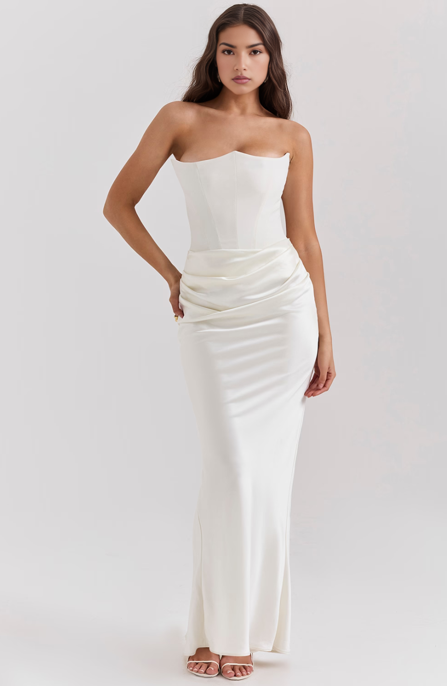 Strapless Corset Satin Style Wedding Guest Dress