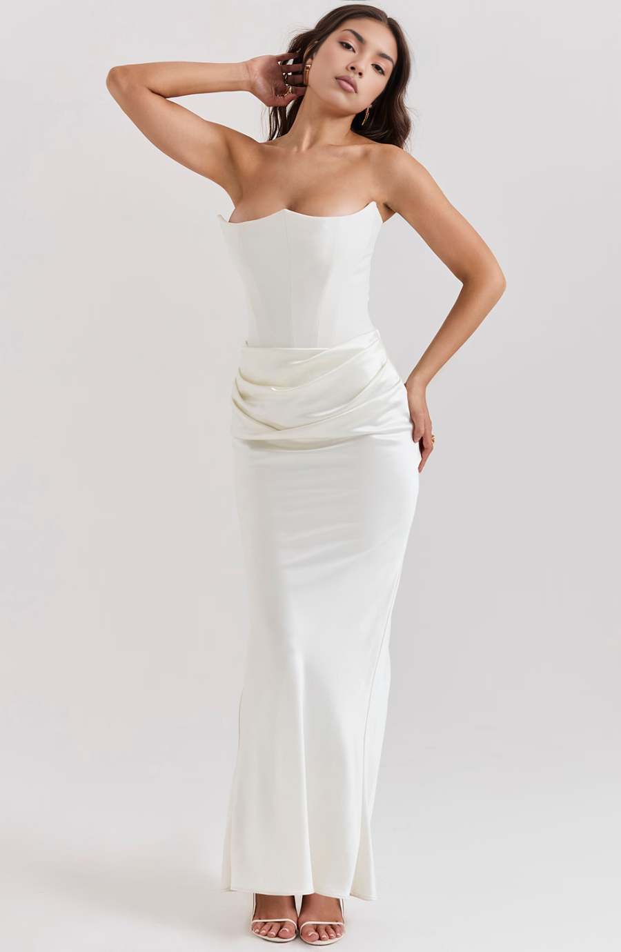 Strapless Corset Satin Style Wedding Guest Dress