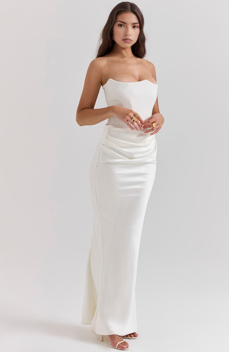 Strapless Corset Satin Style Wedding Guest Dress