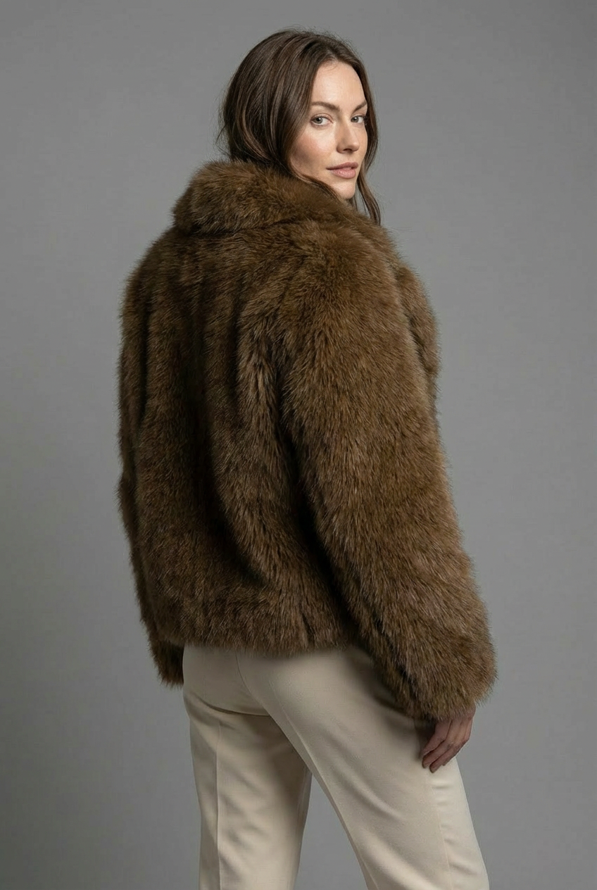 Women’s Faux Fur Style Short Warm Winter Coat