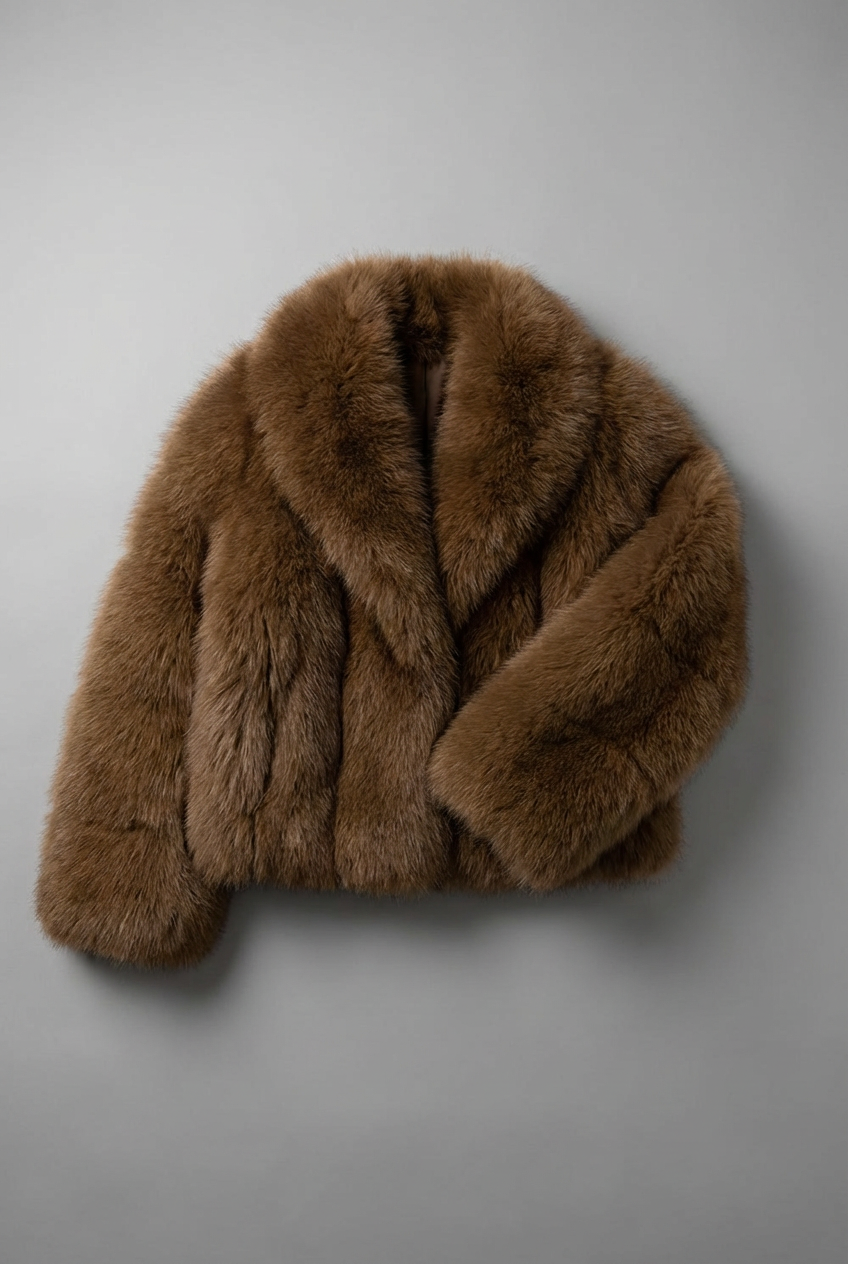 Women’s Faux Fur Style Short Warm Winter Coat