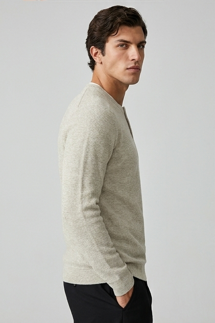 Faux Two-Piece Crew Neck Knit Jumper Men