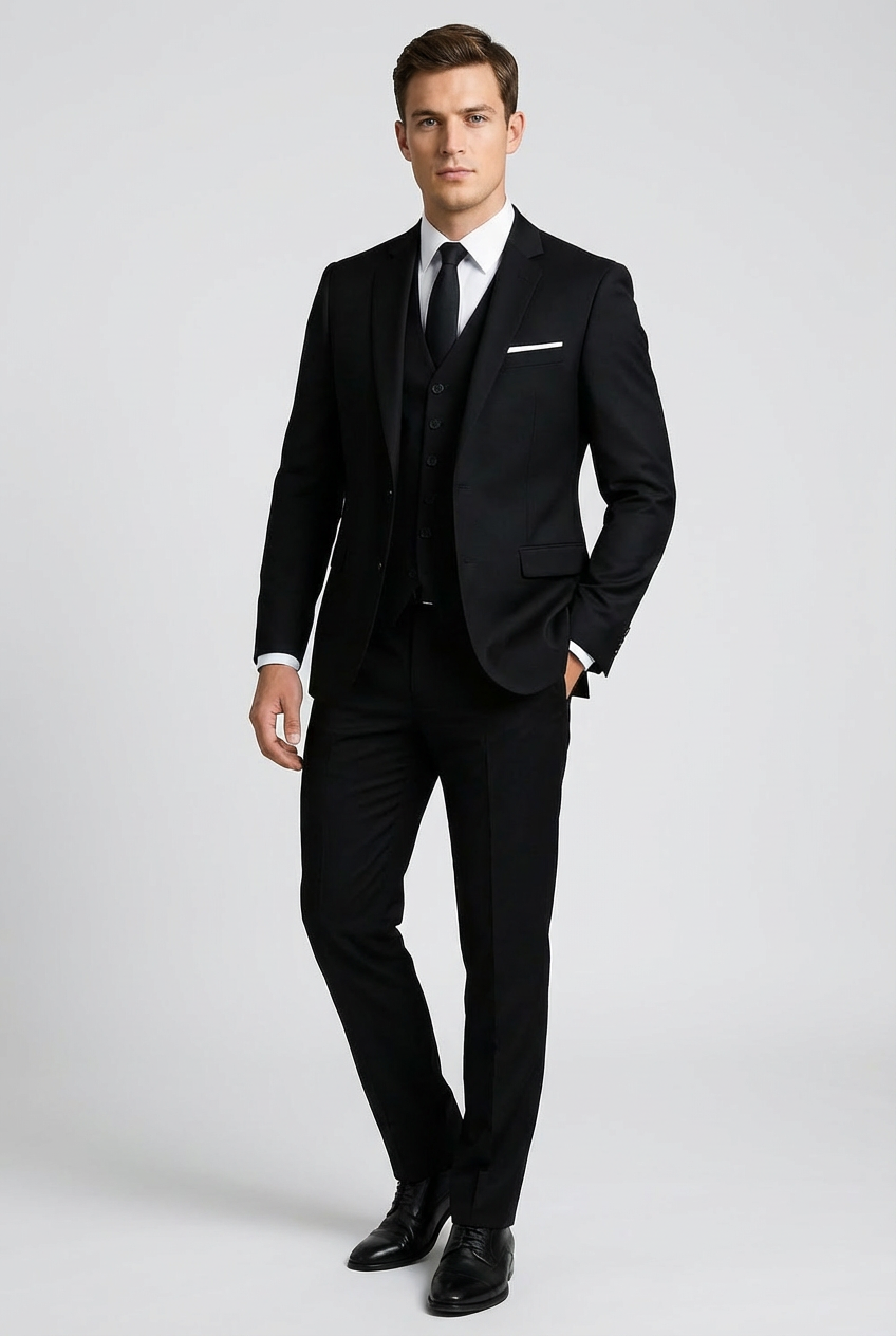 Men's Classic Formal Slim Fit 3-Piece Suit - Single Breasted