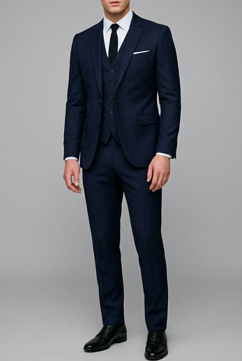 Men's Classic Formal Slim Fit 3-Piece Suit - Single Breasted