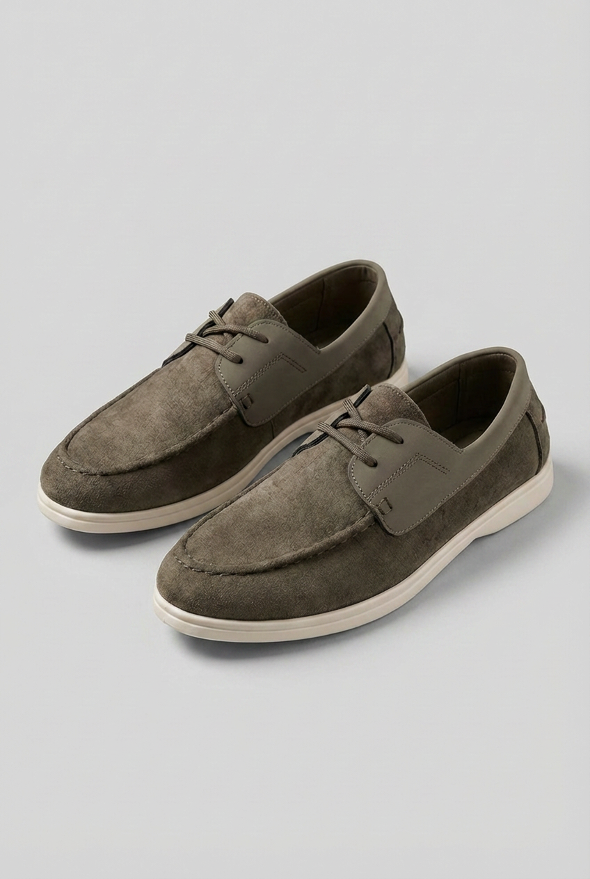 Suede Style Lace Up Deck Boat Shoes Men