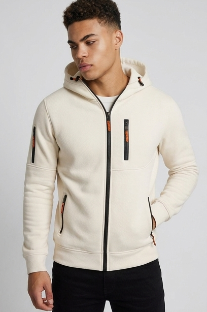 Zip Up Hooded Fleece Comfortable Fit Men