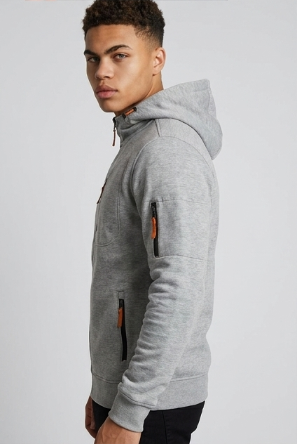 Zip Up Hooded Fleece Comfortable Fit Men
