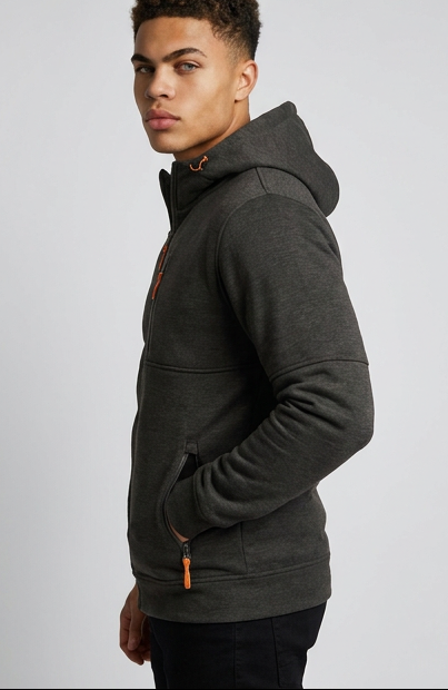 Zip Up Hooded Fleece Comfortable Fit Men