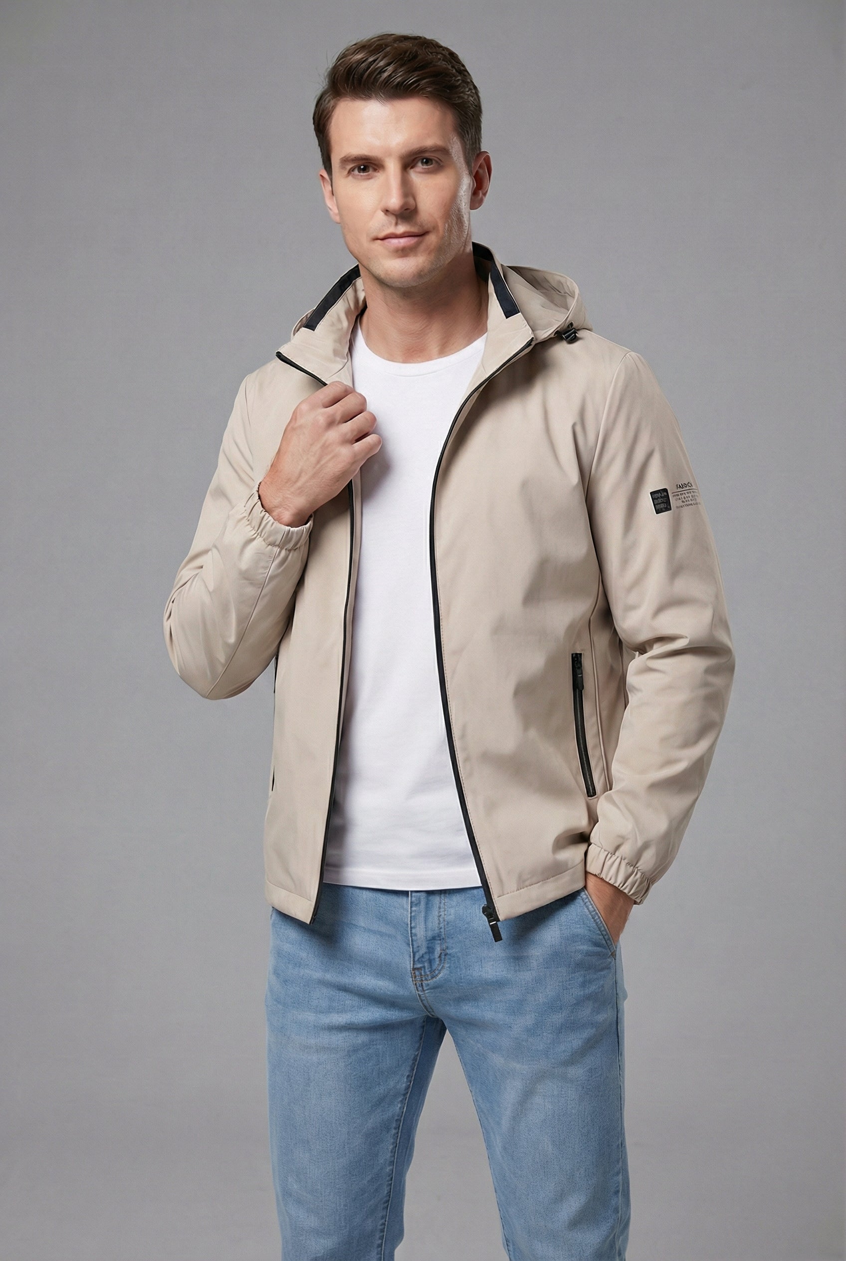 Men’s Lightweight Windbreaker Hooded Casual Outerwear