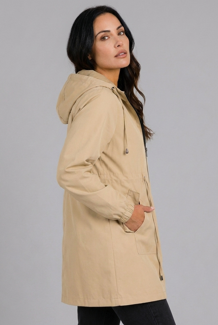 Lightweight Waterproof Hooded Rain Coat Zip Women