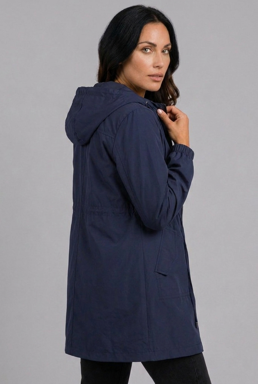 Lightweight Waterproof Hooded Rain Coat Zip Women