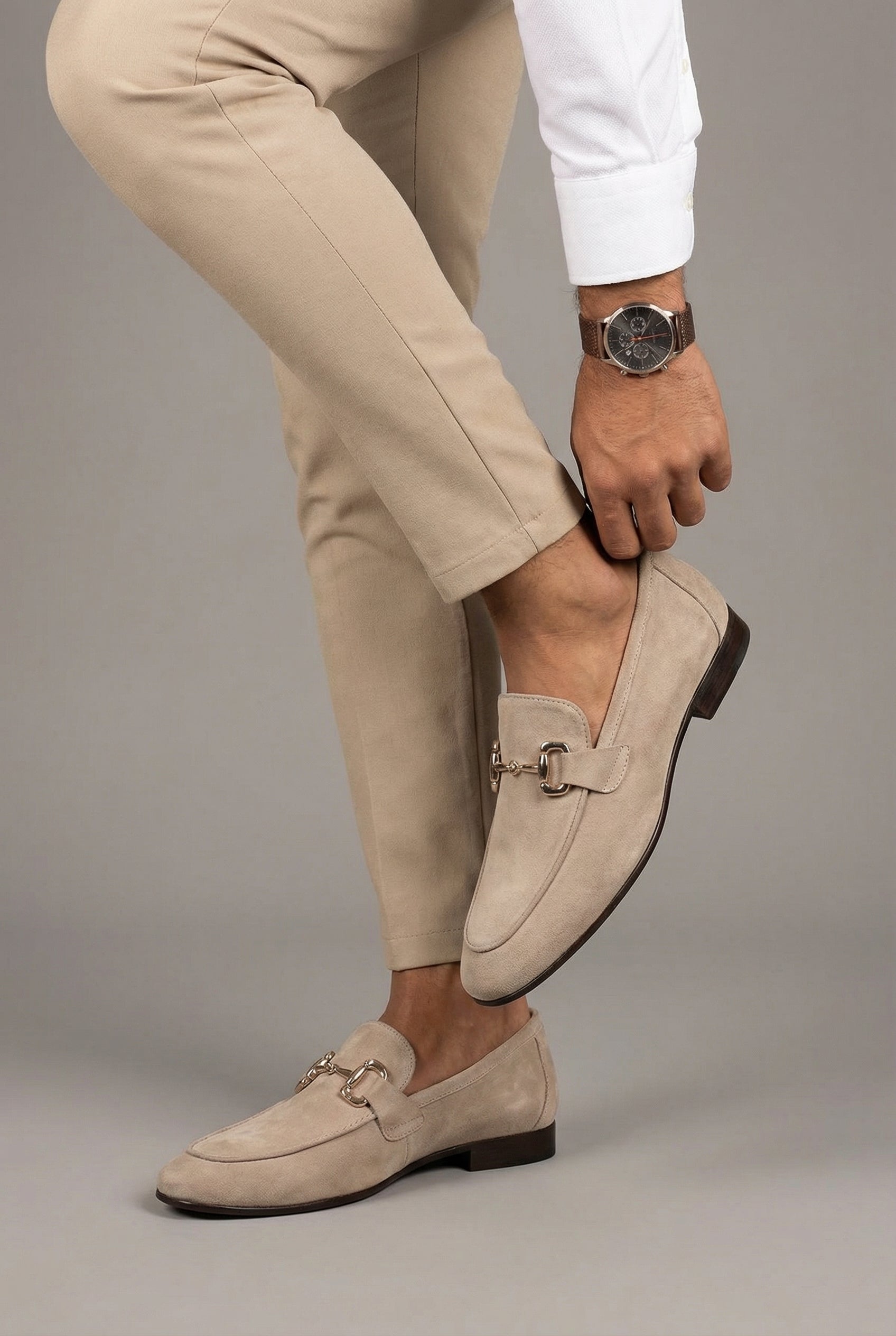 Men’s Horsebit Loafers – Almond Toe Slip-On Shoes