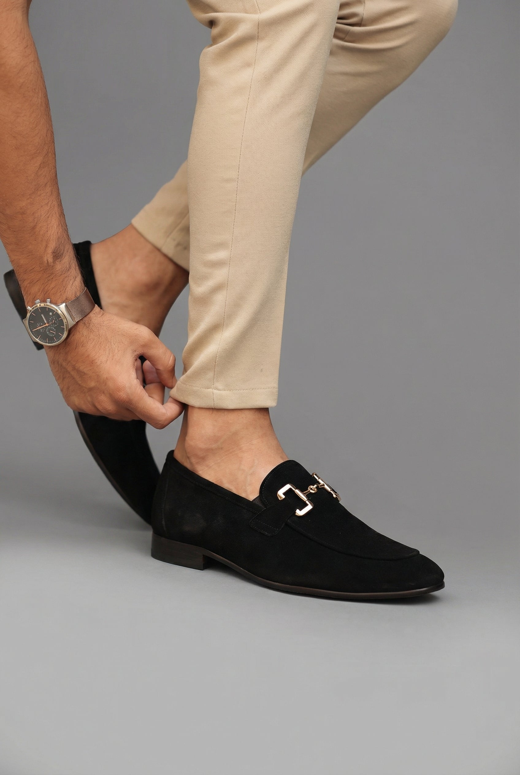 Men’s Horsebit Loafers – Almond Toe Slip-On Shoes