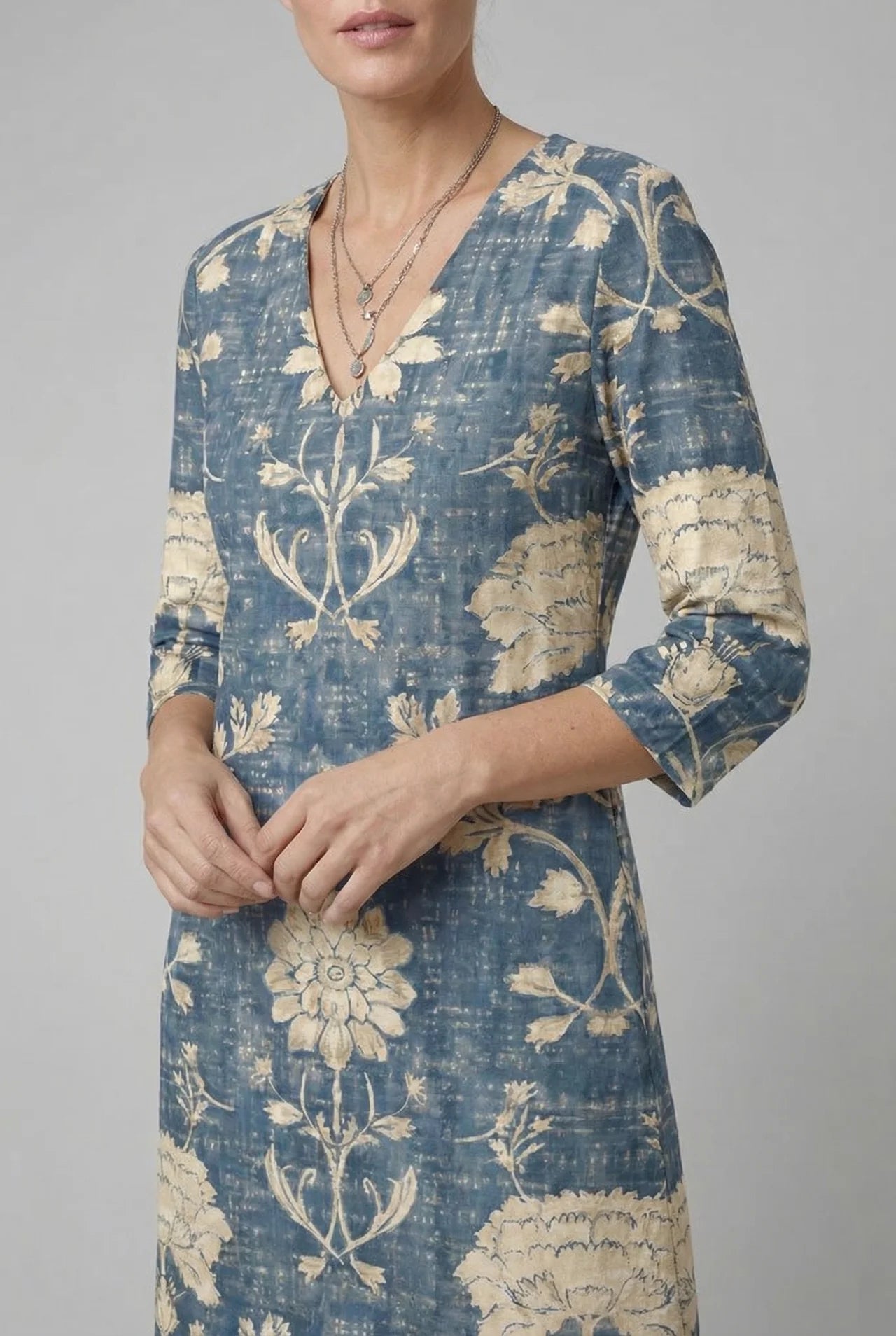 Short Sleeve Floral Midi Summer Dress