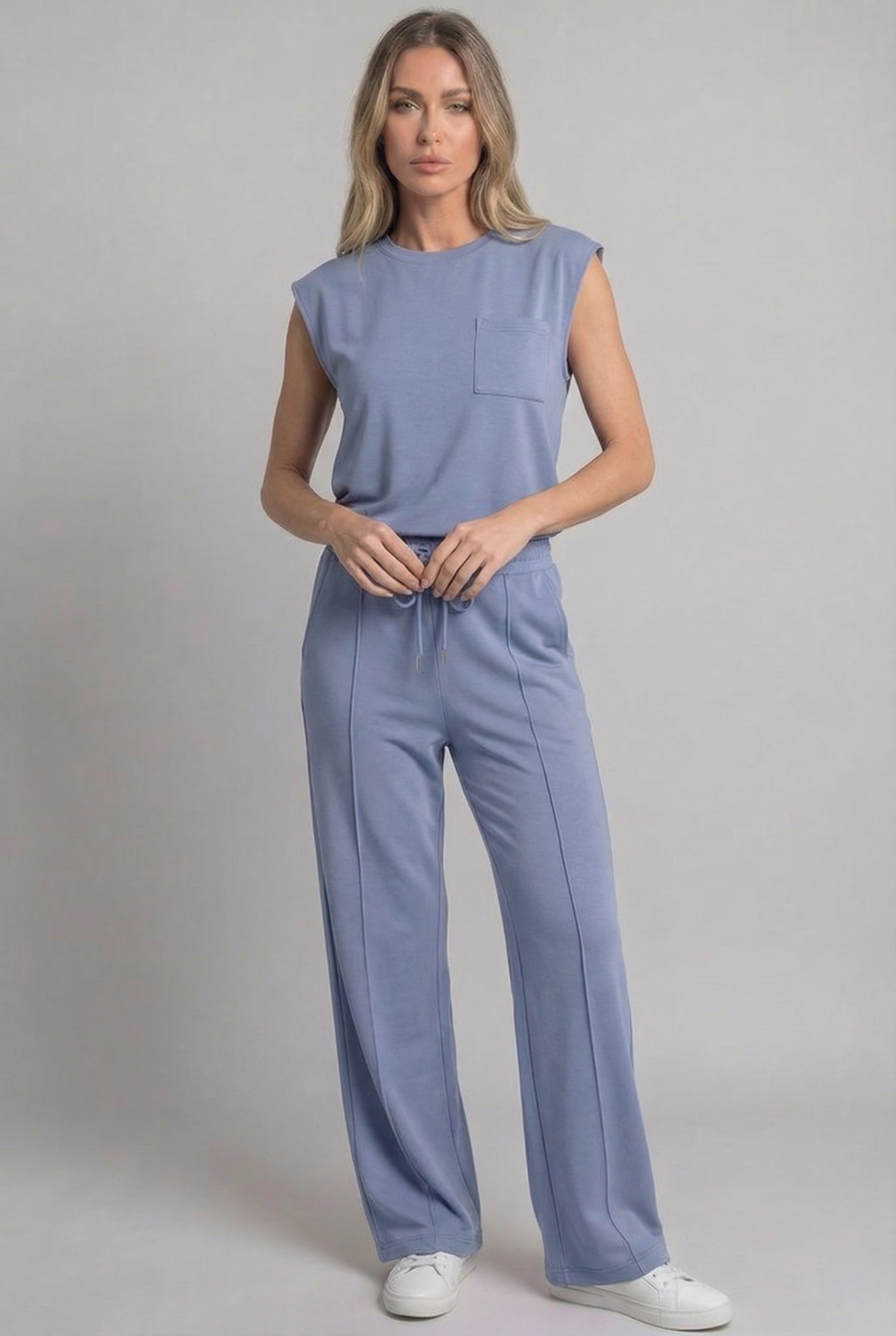 Wide Leg Drawstring Co-Ord Set Women