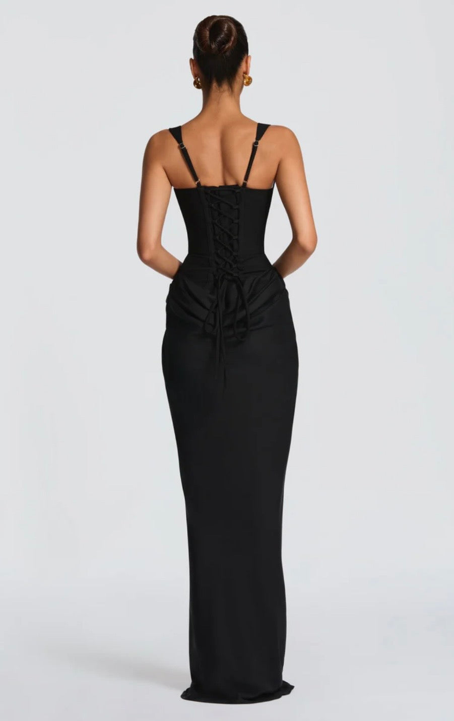 Square Neck Corset Fishtail Occasion Maxi Dress