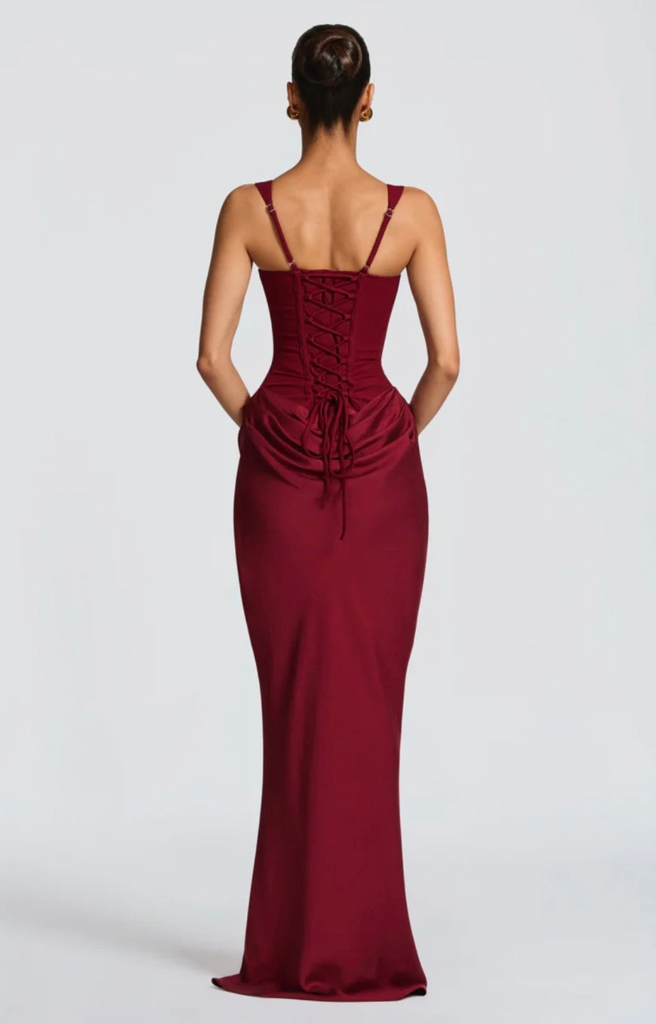 Square Neck Corset Fishtail Occasion Maxi Dress