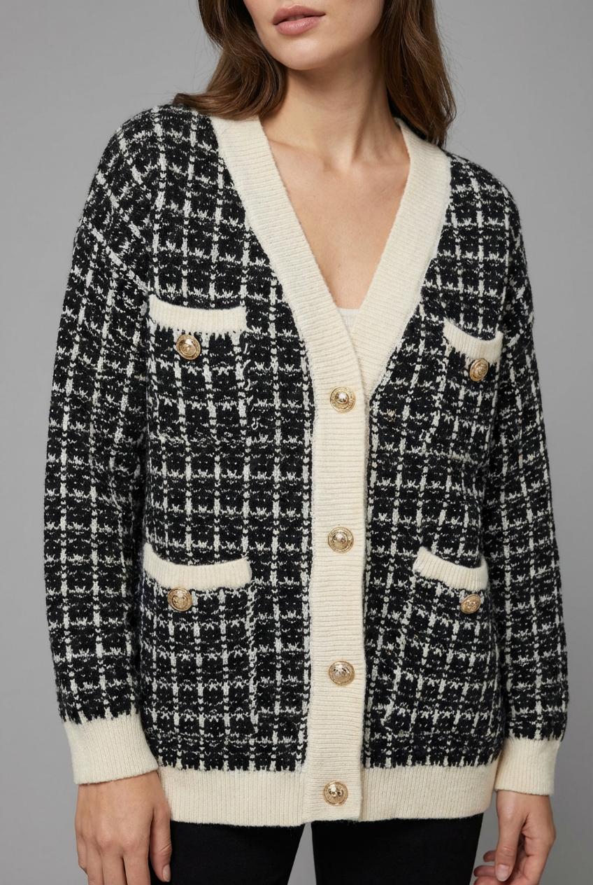 Women's Tweed Knit Cardigan