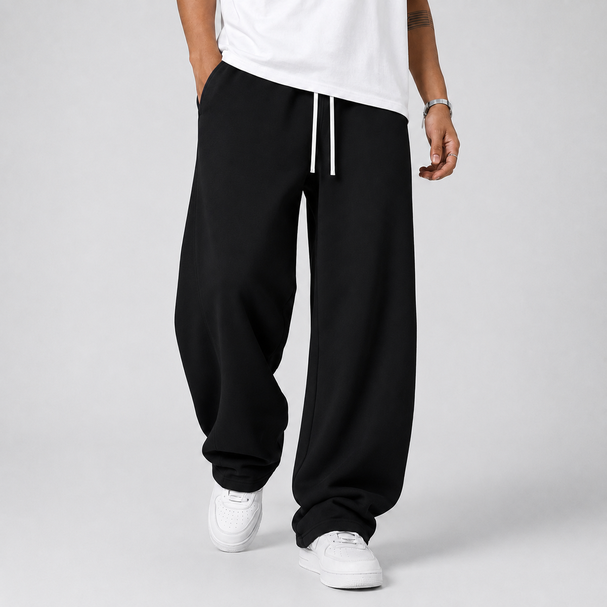 Baggy Drawstring Waist Jogger Trousers Men