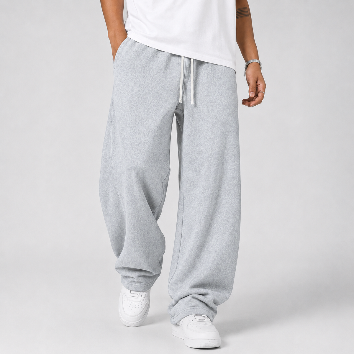 Baggy Drawstring Waist Jogger Trousers Men
