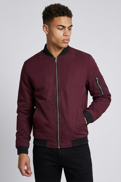 Lightweight Ribbed Cuff Casual Bomber Jacket Men
