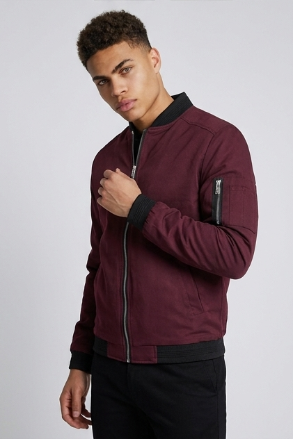Lightweight Ribbed Cuff Casual Bomber Jacket Men