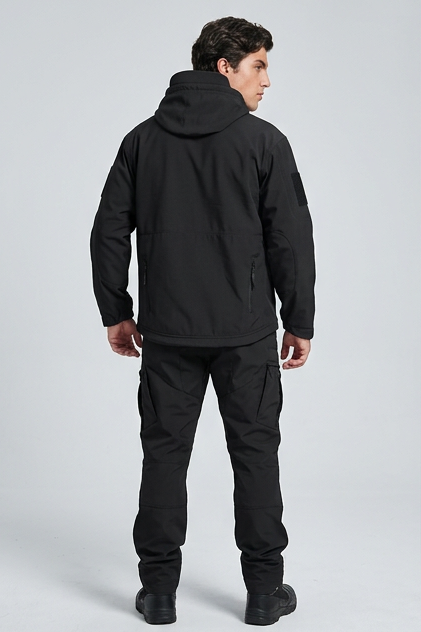 Fleece Lined Hooded Jacket Trousers Set Men