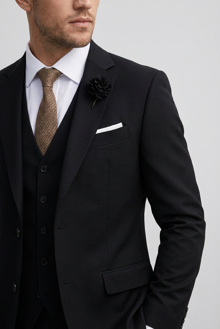 Linen Three Piece Tailored Suit With Waistcoat Men