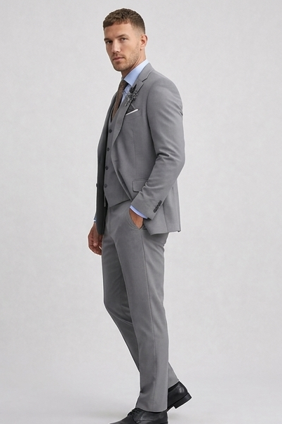 Linen Three Piece Tailored Suit With Waistcoat Men