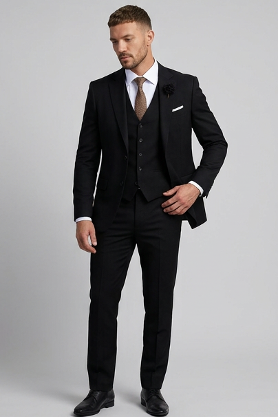 Linen Three Piece Tailored Suit With Waistcoat Men