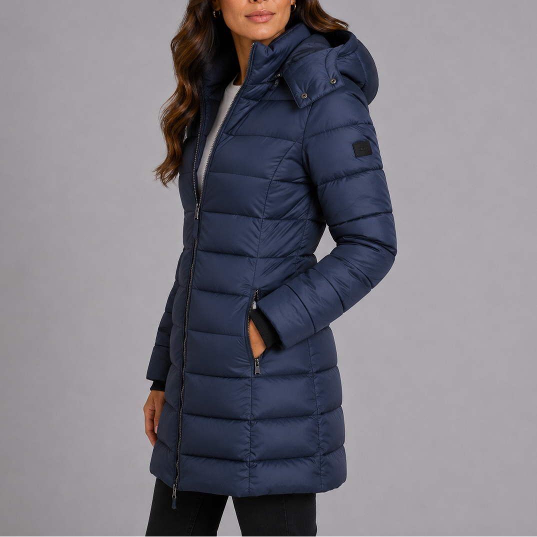 Long Hooded Quilted Puffer Jacket Women