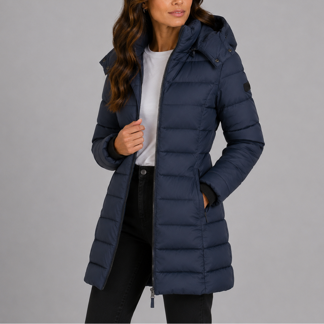 Long Hooded Quilted Puffer Jacket Women