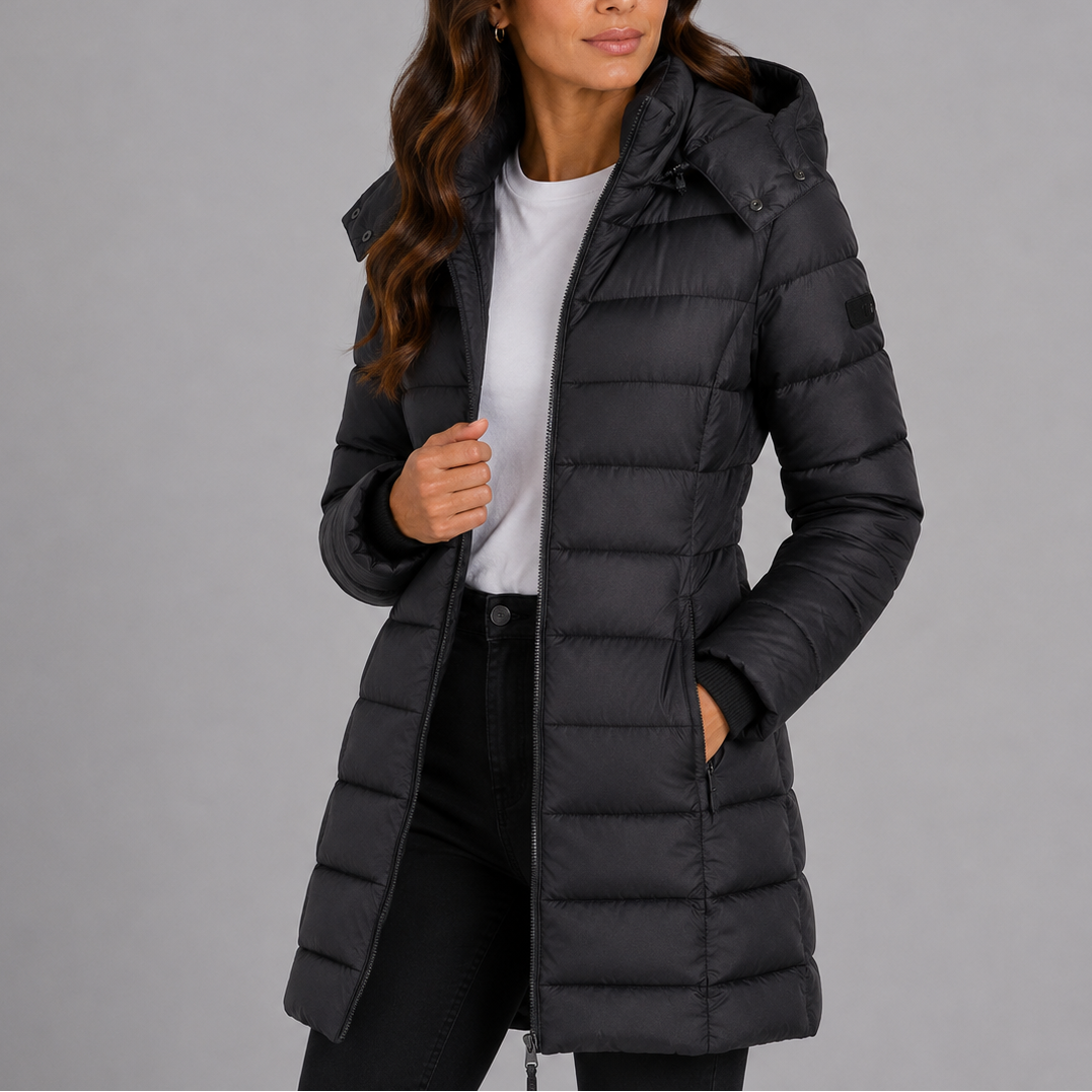 Long Hooded Quilted Puffer Jacket Women