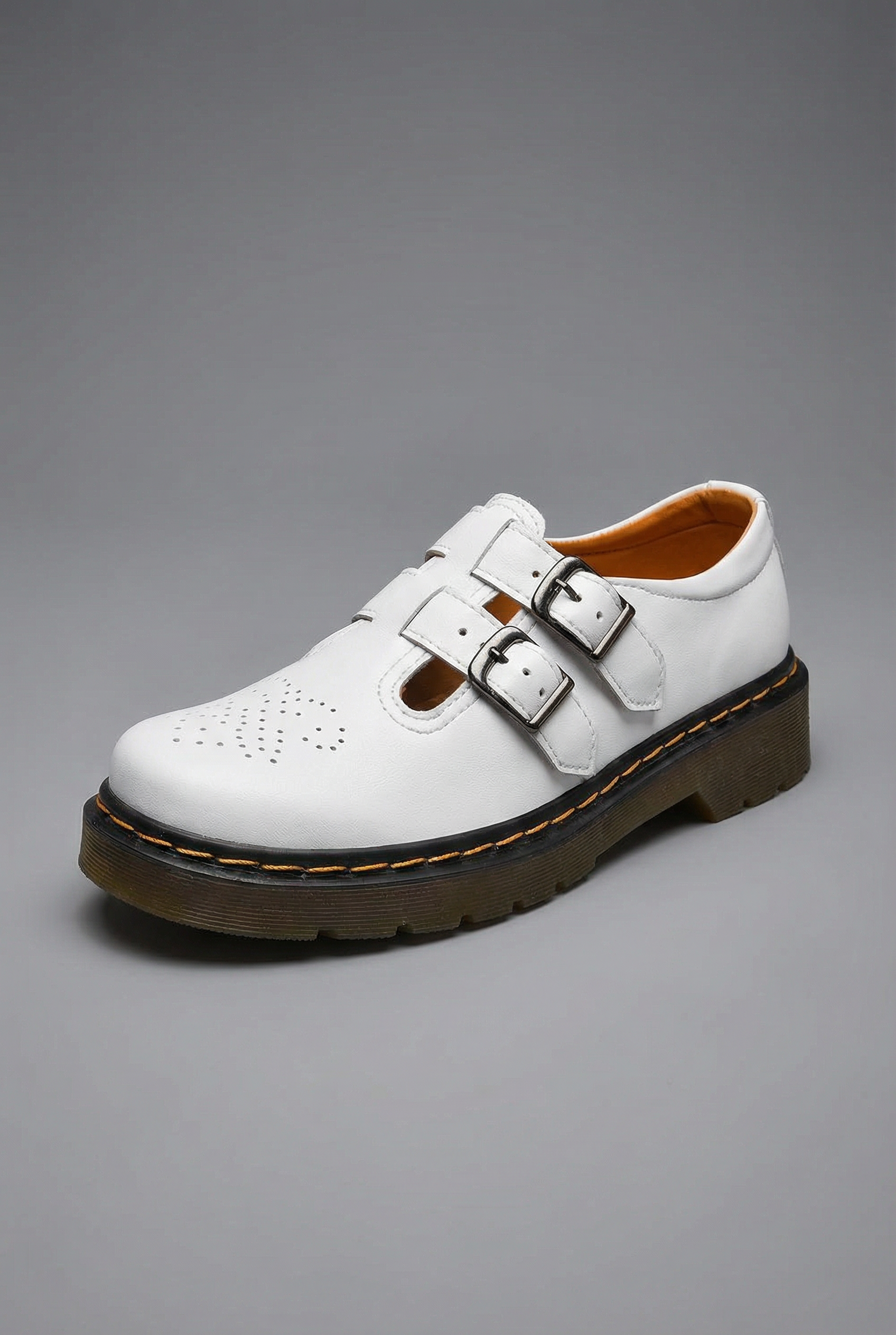 Women’s Leather Style Buckle Shoes Chunky Sole - Mary Jane