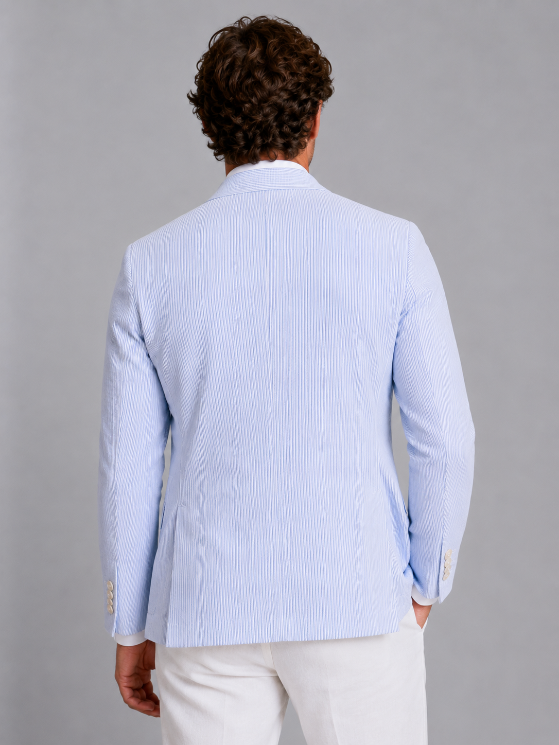 Textured Notch Lapel Lightweight Blazer Men