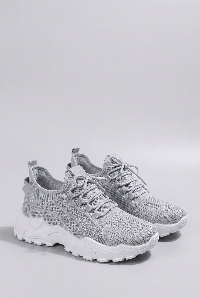 Chunky Sole Mesh Panel Breathable Sports Trainers Women