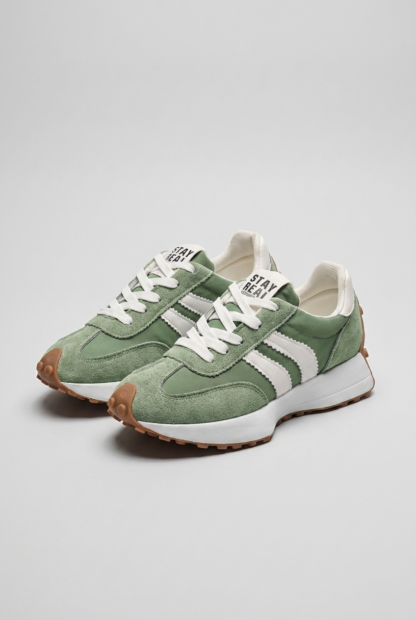 Retro Suede Panel Trainers Women