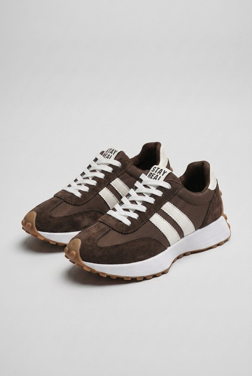 Retro Suede Panel Trainers Women