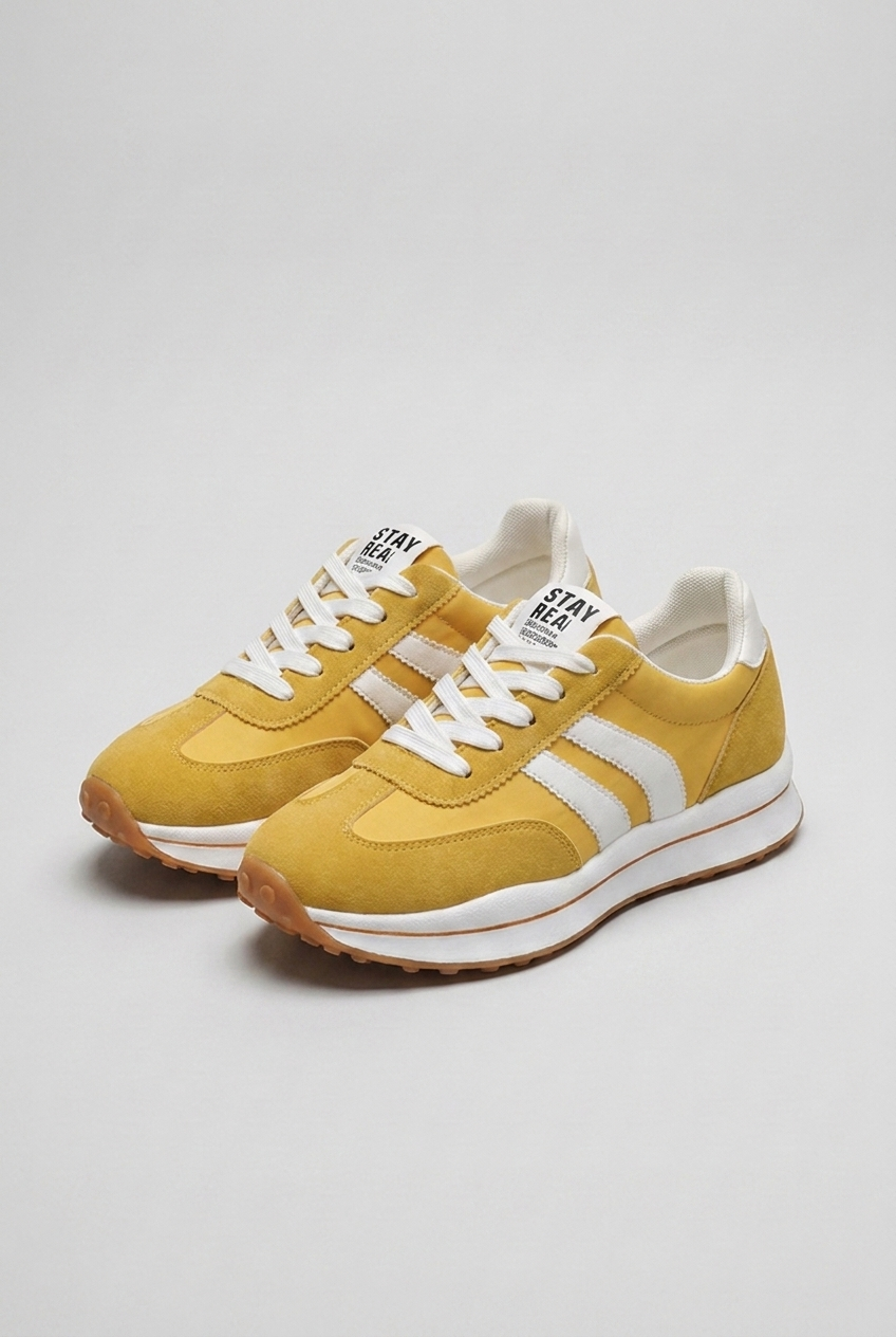 Retro Suede Panel Trainers Women