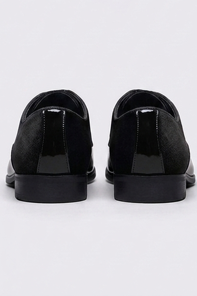 Patent Leather Velvet Trim Oxford Shoes Men