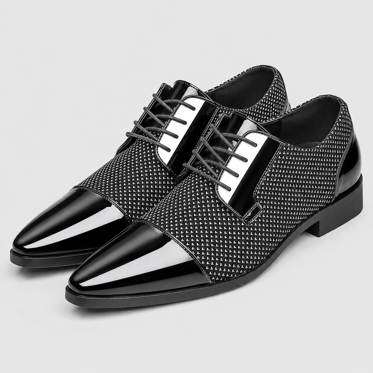 Patent Leather Cap Toe Oxford Shoes Men