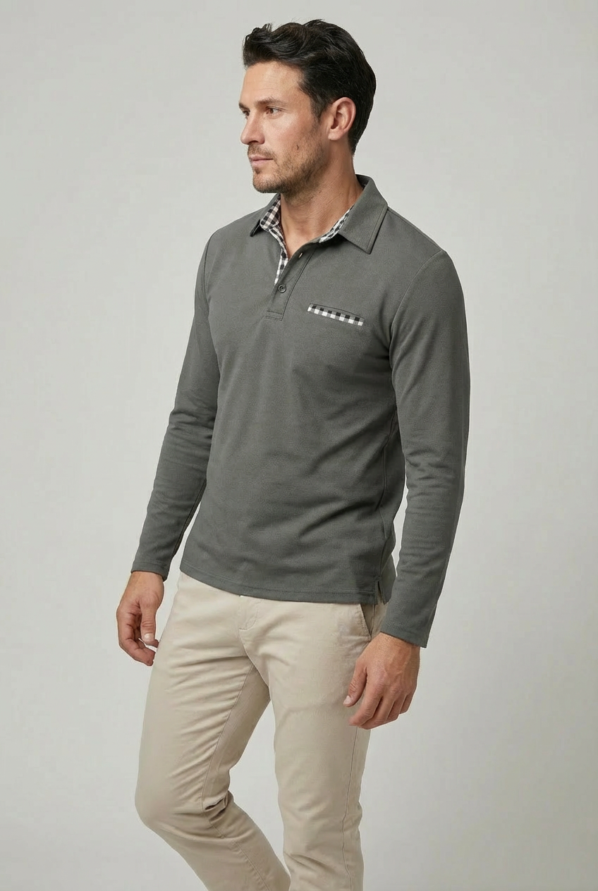 Men’s Classic Long Sleeve Polo Shirt – Smart Casual