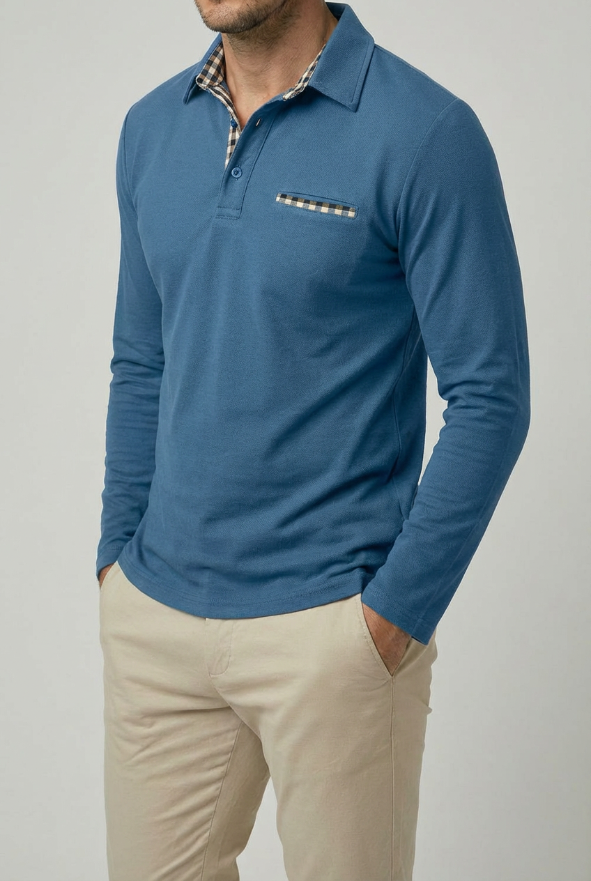 Men’s Classic Long Sleeve Polo Shirt – Smart Casual