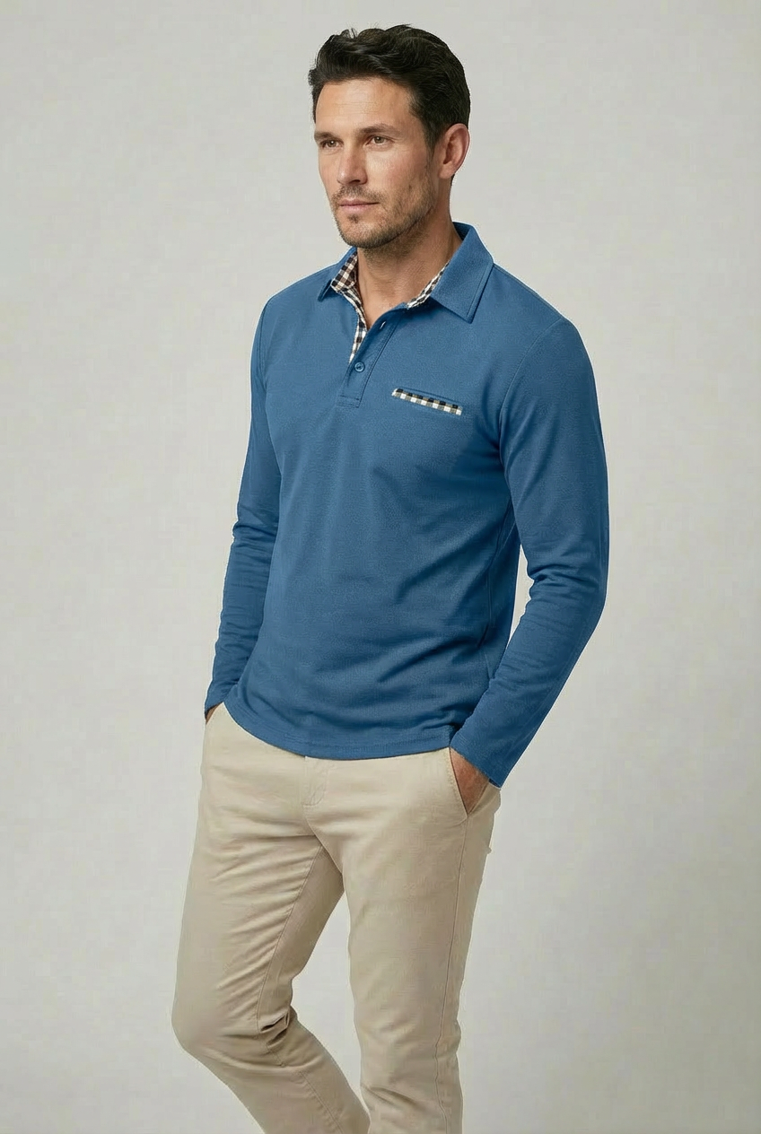 Men’s Classic Long Sleeve Polo Shirt – Smart Casual