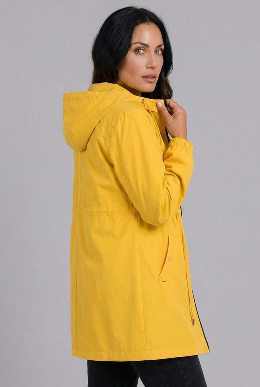 Lightweight Hooded Zip-Front Waterproof Rain Coat Women