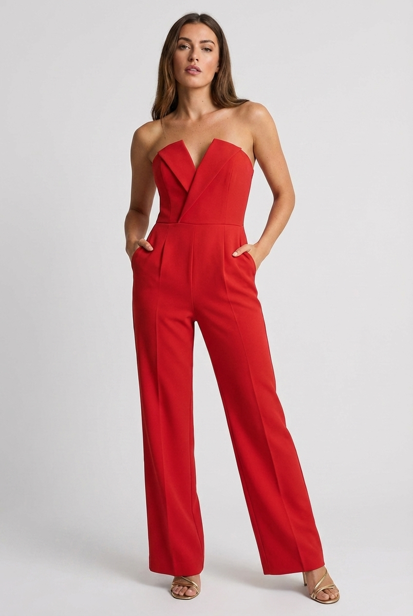 Elegant Wide Leg Wedding Guest Jumpsuit Women