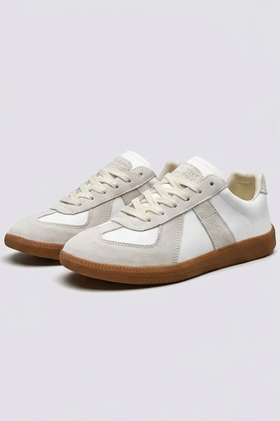 Retro Panelled Lace-Up Low Top Trainers Men
