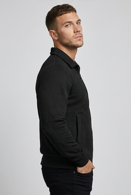 Ribbed Texture Zip Front Knit Vest Men