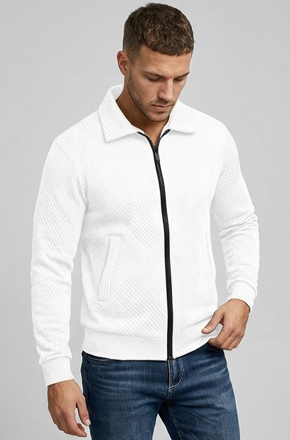 Ribbed Texture Zip Front Knit Vest Men